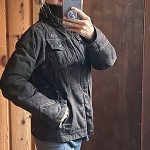 northface brown suede rain jacket